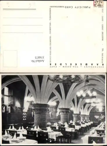 374873,Belgium Gand Gent Raadskelder Restaurant Innenansicht
