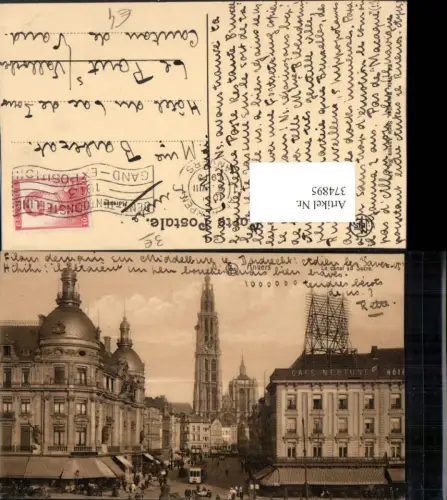 374895,Belgium Anvers Antwerpen Le canal au Sucre Straßenansicht Cafe Neptune