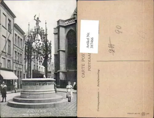 387466,Belgium Anvers Antwerpen Puits Quinten Matsys Brunnen