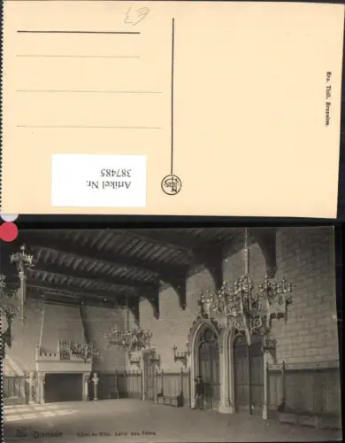 387485,Belgium Dixmude Diksmuide Hotel de Ville Salle des Fetes Rathaus Saal