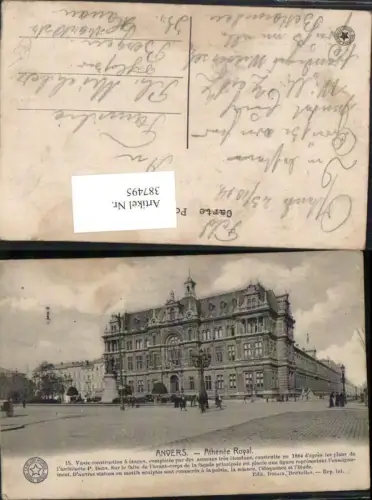 387495,Belgium Anvers Antwerpen Athenee Royal Gebäude Denkmal
