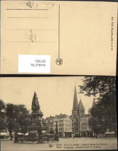387501,Belgium Gand Gent Marche du vendredl Statue Jacques Van Artevelde Denkmal