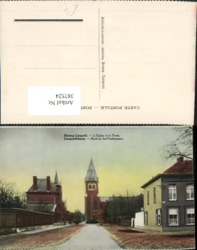 387524,Belgium Bourg-Leopold Leopoldsburg Eglise et la Poste Kirche