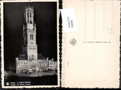 398092,Belgium Bruges Brügge Le Beffroi illumine Turm