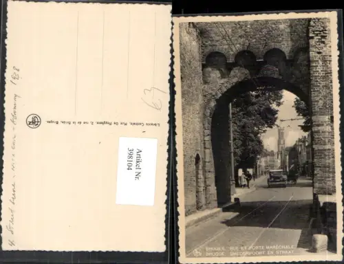 398104,Belgium Bruges Brügge Rue et Porte Marechale Straßenansicht Tor