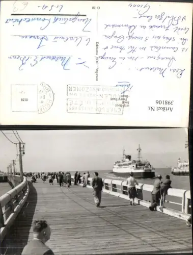 398106,Belgium Oostende Ostende Het staketsel en de Ferry-Boat Hafendamm Dampfer