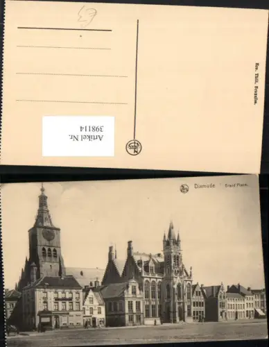 398114,Belgium Dixmude Diksmuide Grand Place Kirche