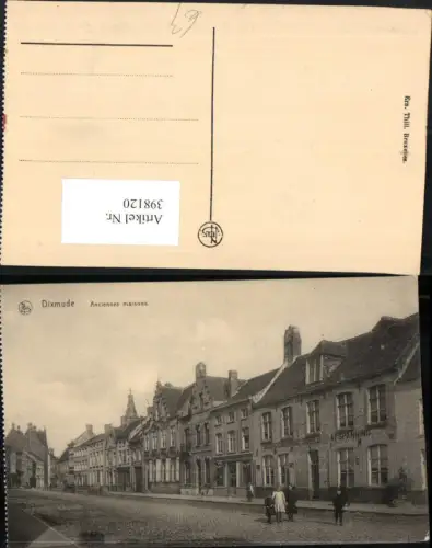 398120,Belgium Dixmude Diksmuide Anciennes maisons Straßenansicht