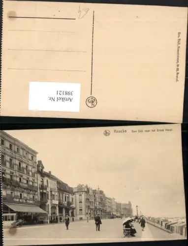 398121,Belgium Knocke Knokke-Heist Den Dijk naar het Groot Hotel Promenade