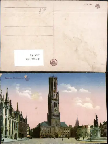 398131,Belgium Bruges Brügge Brugge Hallentoren Turm Denkmal