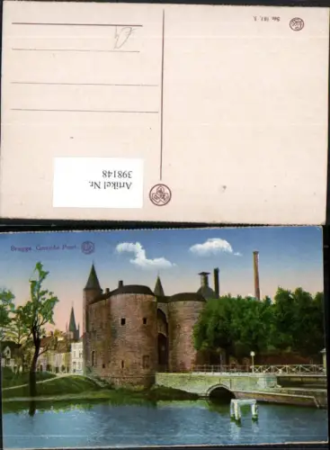 398148,Belgium Bruges Brugge Brügge Gentsche Poort Tor Brücke