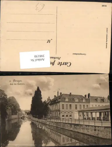 398150,Belgium Bruges Brügge Quai des Marbriers Kanal