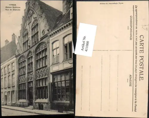 411000,Belgium Ypres Ypern Maison Gothique Gebäude