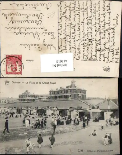 412015,Belgium Ostende La Plage et le Chalet Royal Strand Strandleben