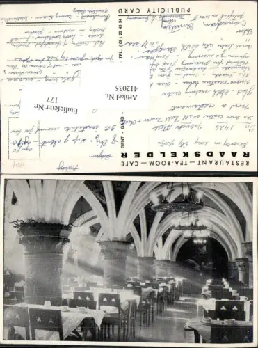 412035,Belgium Gent Gand Restaurant Cafe Raadskelder Innenansicht