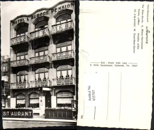 433707,Belgium Knokke sur Mer Hotel Restaurant Aurore