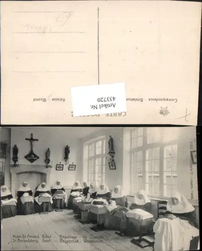433720,Belgium Gent Gand Mont-St-Amand Beguinage Un Ouvroir Nonnen