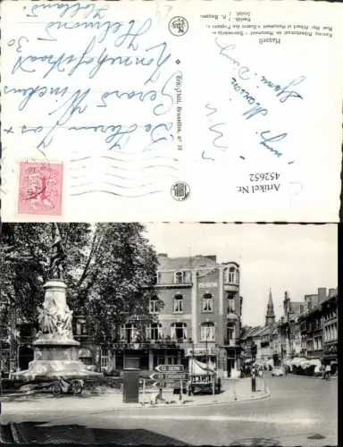 452652,Belgium Hasselt Rue Roi Albert et Monument Guerre des Paysans Denkmal