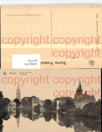 467726,Belgium Bruges Brügge Lac d'Amour See Kirche