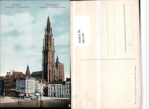 481148,Belgium Anvers Antwerpen Cathedrale et Grand Place Kirche