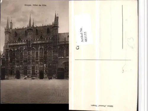 481155,Belgium Bruges Brügge Hotel de Ville Rathaus