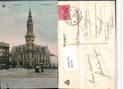 481161,Belgium Kortrijk Postgebouw Post Gebäude