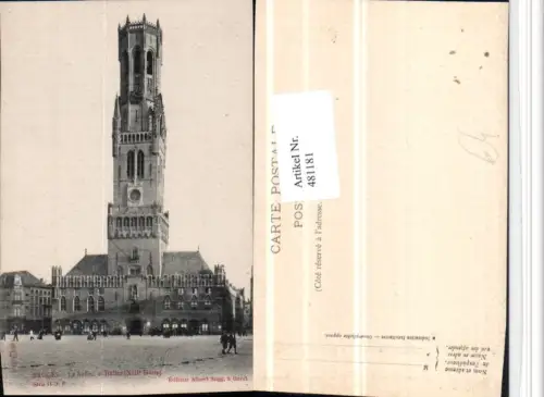 481181,Belgium Bruges Brügge Le Beffroi et Halles Glockenturm Turm