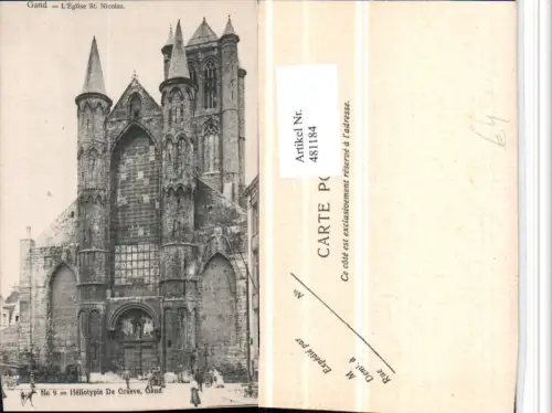 481184,Belgium Gand Gent Eglise St. Nicolas Kirche