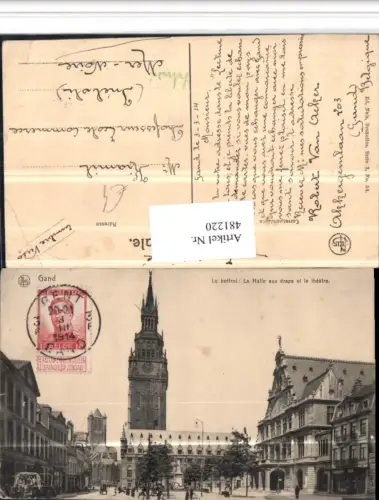 481220,Belgium Gand Gent Le Beffroi Halle aux draps et le theatre Glockenturm