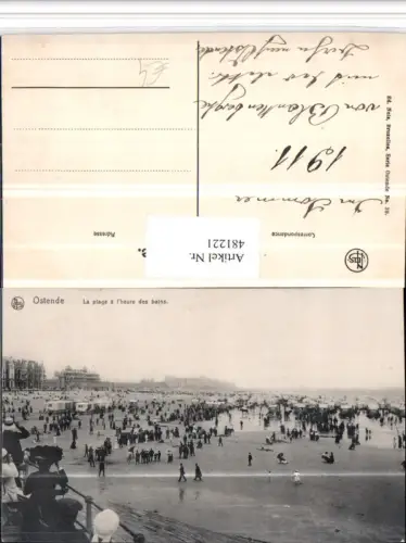 481221,Belgium Ostende La plage a heure des bains Strandleben Strand
