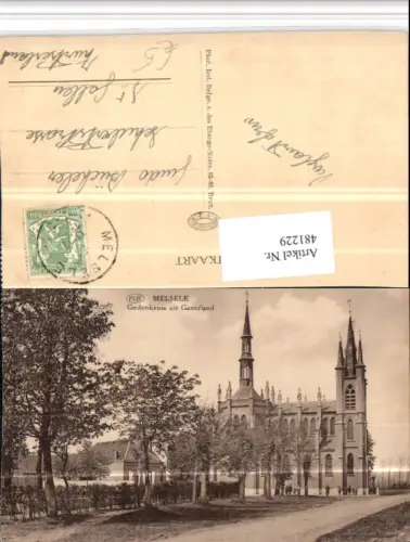 481229,Belgium Beveren Melsele Gedenkenis uit Gaverland Kirche