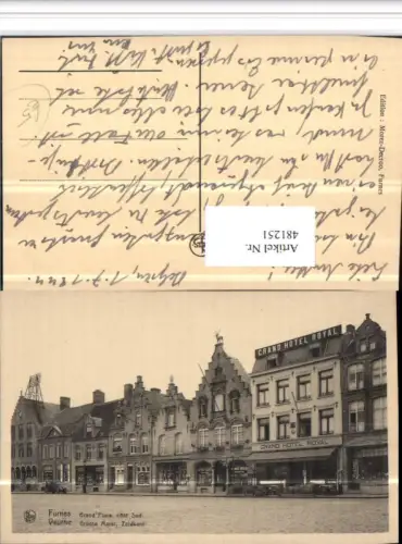 481251,Belgium Furnes Veurne Grand Place Platz Grand Hotel Royal