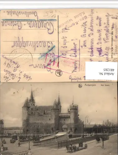 481285,Belgium Anvers Het Steen Bahnpost 147 Bau-Kompagnie König Wilhelm
