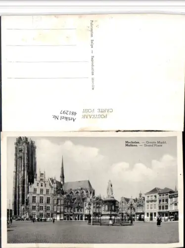 481297,Belgium Malines Mechelen Grand Place Platz Denkmal