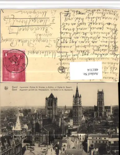 481314,Belgium Gand Gent Panorama Eglise St. Nicolas Beffroi Kirche