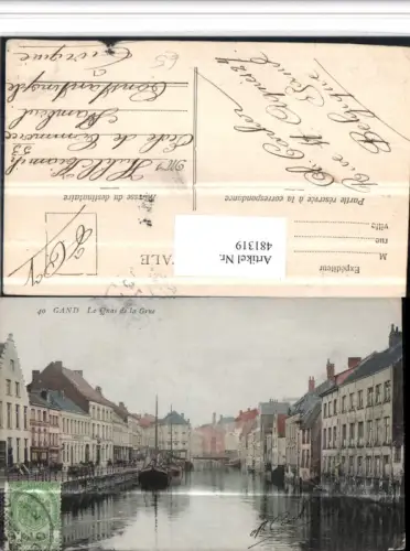 481319,Belgium Gand Gent Le Quai de la Grue Kanal
