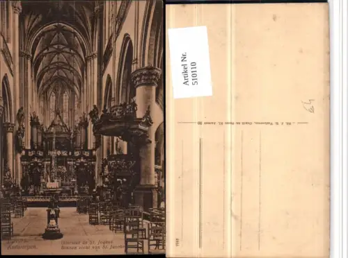 510110,Belgium Anvers Antwerpen St. Jaques Kirche Innenansicht Kanzel
