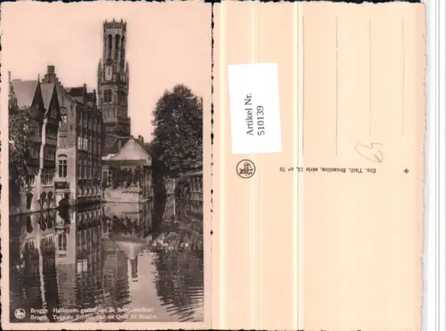 510139,Belgium Bruges Brügge Tour du Beffroi vue du Quai du Rosaire Turm