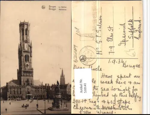 510141,Belgium Bruges Brügge Le Beffroi Glockenturm Turm
