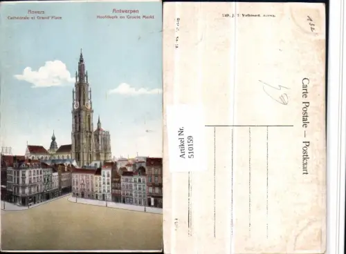 510159,Belgium Anvers Antwerpen Cathedrale et Grand Place Kirche