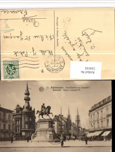 510193,Belgium Antwerpen Anvers Statue Leopold 1 Denkmal