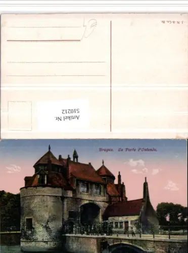 510212,Belgium Bruges Brügge La Porte d'Ostende Tor Brücke
