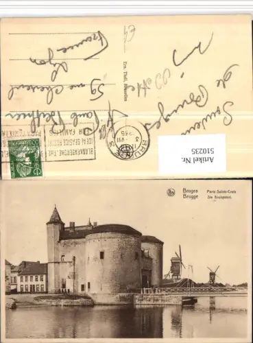 510235,Belgium Bruges Brügge Porte Sainte-Croix Tor Windmühle
