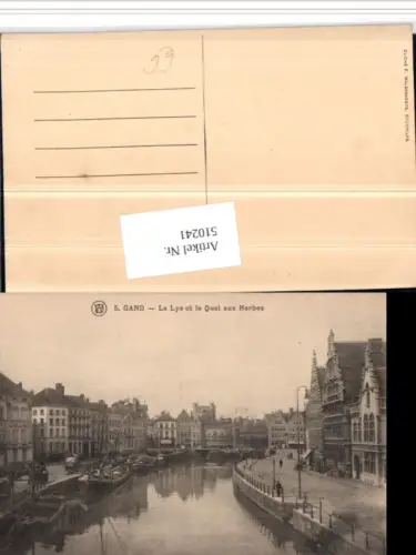 510241,Belgium Gand Gent La Lys et le Quai aux Herbes Kanal