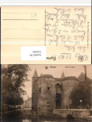 510269,Belgium Bruges Brügge Porte de Gand Tor Brücke