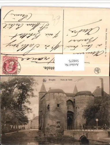 510275,Belgium Bruges Brügge Porte de Gand Tor Brücke