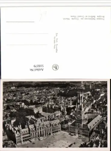 510279,Belgium Bruges Brügge Beffroi et Grand Place Teilansicht Rathaus