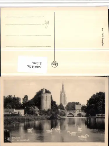 510282,Belgium Bruges Brügge Le Lac d'Amour See Schwäne Brücke Turm