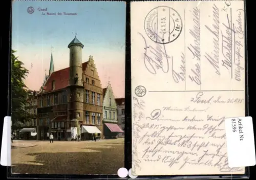 81596,Gand La Maison des Tissrandes 1915 Feldpost Photochromie