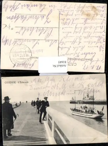 81645,Ostende L'Estaca Feldpost 1917
